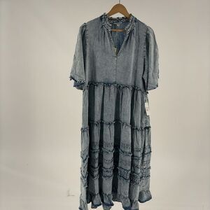 unknown brand Flutter Sleeve Midi Dress